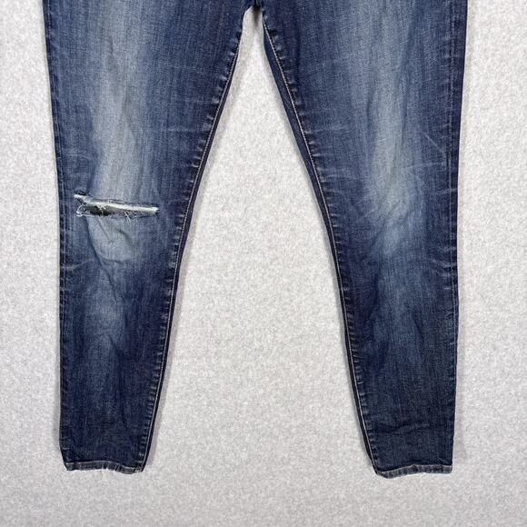 Frame Jeans Size 31 Le High Skinny Ankle Stretch Dark Distressed Harvard USA - Picture 3 of 13